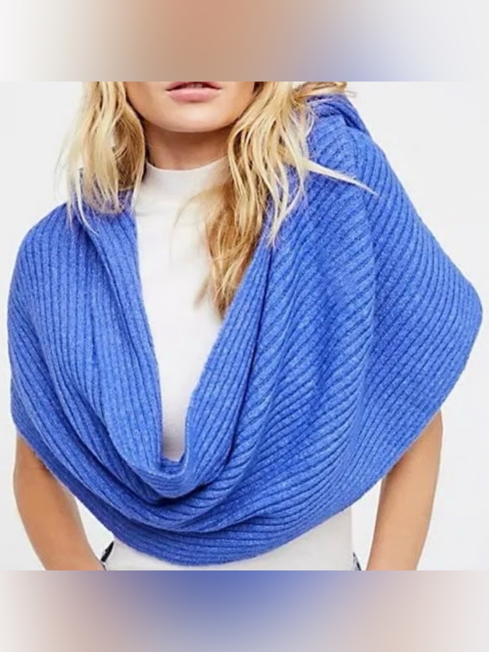 Free People Bottom Line Hooded Boho Preppy Coastal Fisherman Infinity Scarf OS